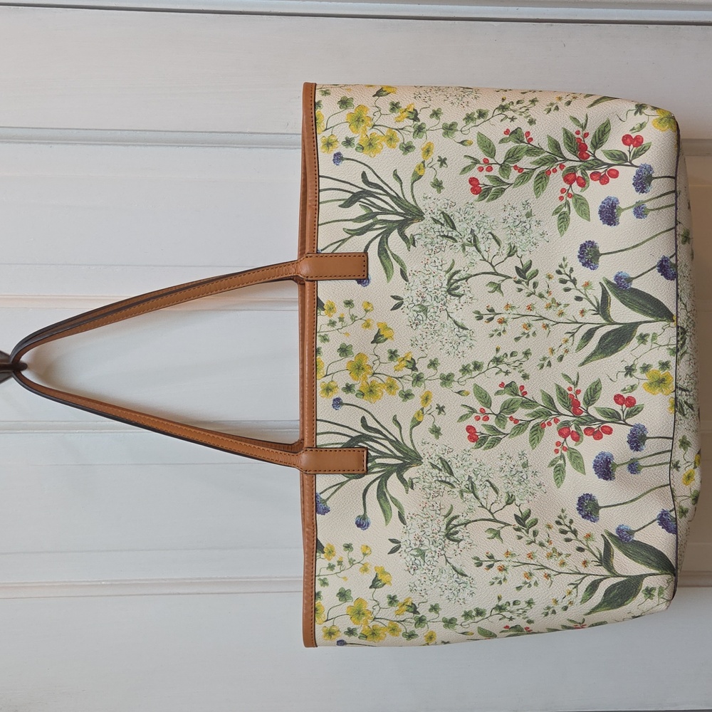 Tory Burch Floral Canvas Tote/Market Bag - Picture 4 of 17